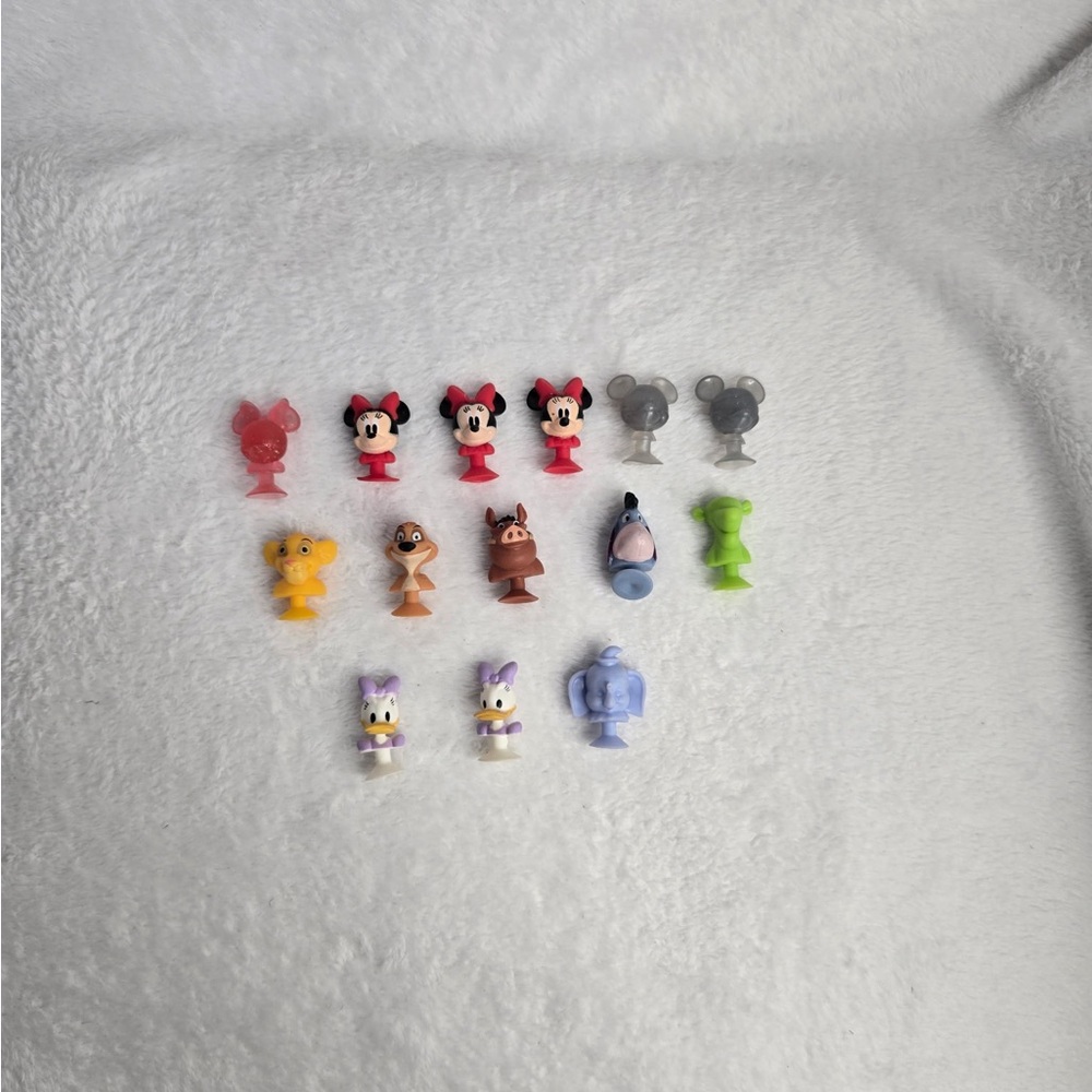 Disney Mini Figurine Collection - Red, Gray, Yellow, Green, Blue